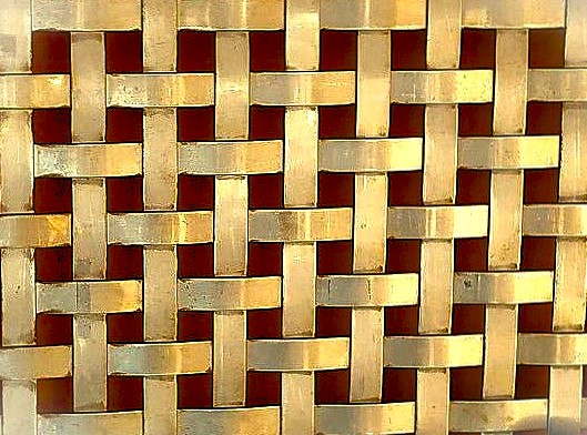 Architectural iron lattice E-510-B — basket-woven flat bar